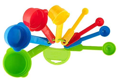 Premium 8-Piece Measuring Cup & Spoon Set with Silicone Spatula & Oil Brush - Essential Kitchen Tools for Baking, Cooking, Meal Prep - Dishwasher Safe & Non-Stick