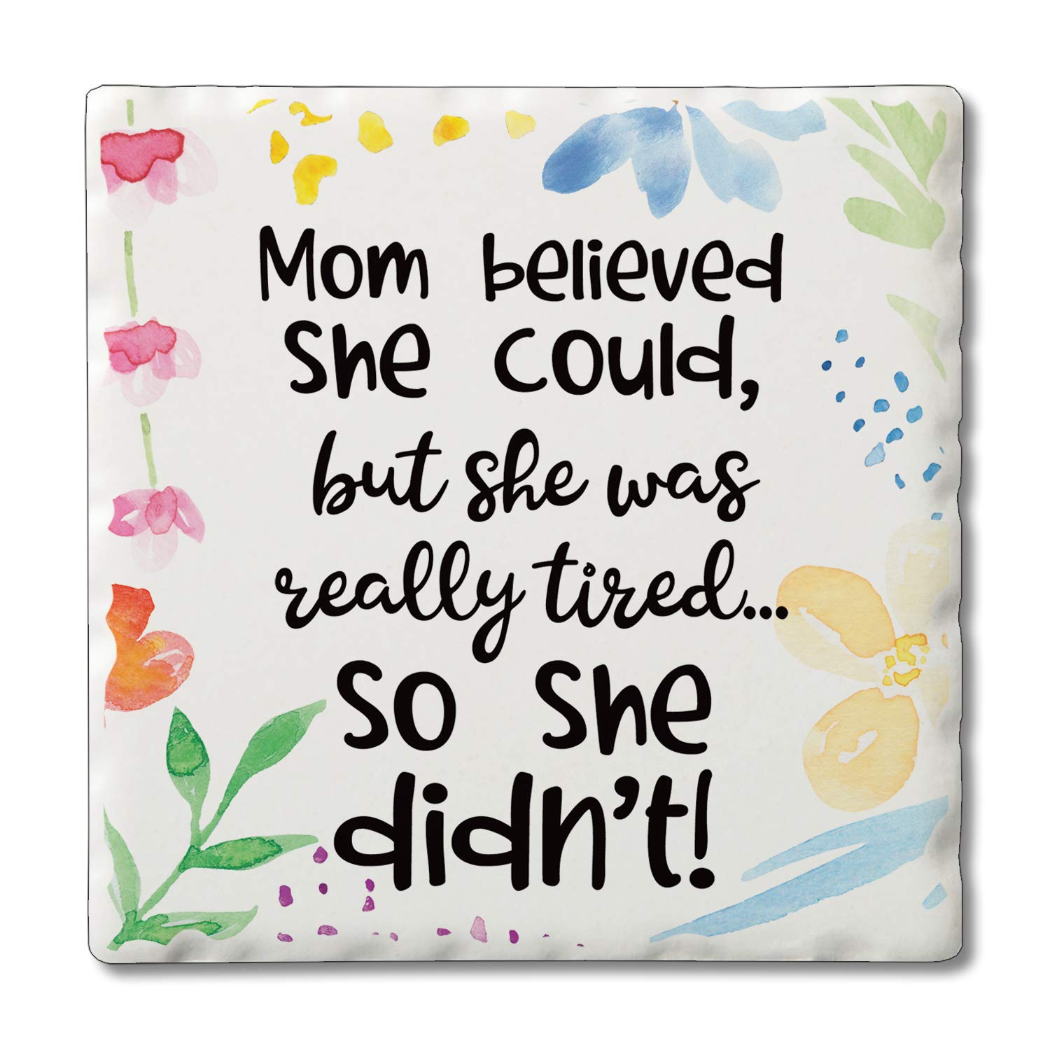 CounterArt Believed She Could Absorbent Stone Coaster Set - 4