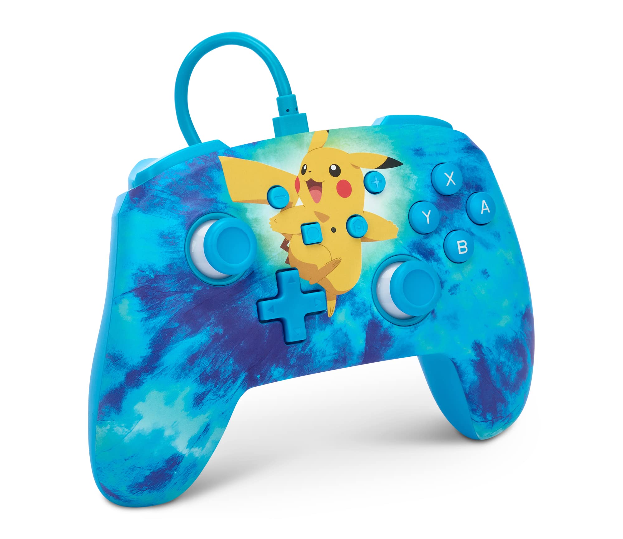 PowerA Enhanced Wired Controller for Nintendo Switch - Tie Dye Pikachu Design | Official Licensed Gamepad for Switch/Switch OLED | Perfect for Gaming, Multiplayer & Competitive Play