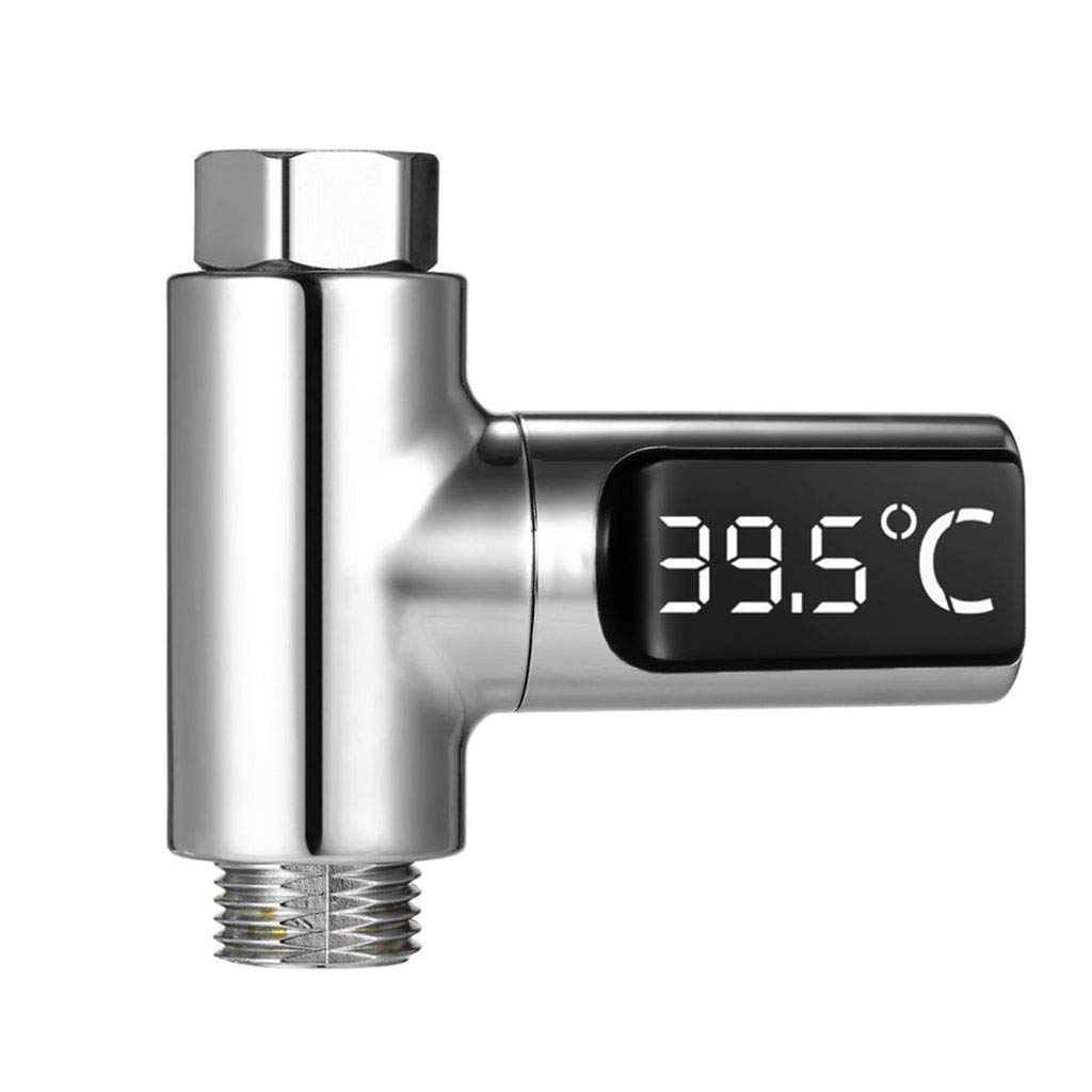 FKSDHDG Self-Powered LED Shower Thermometer - Digital Water Temperature Monitor with Energy-Saving Smart Display for Bath, Spa & Pool Use