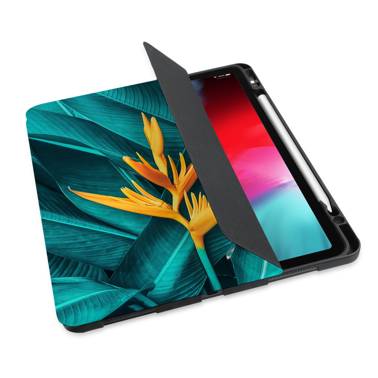 Premium iPad Trifold Case with Floral Design - Slim Protective Cover for iPad Air/Pro (6th/5th/4th Gen) | Perfect for Work, Travel & Home Use