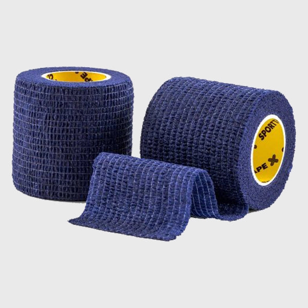 SportTape 5cm x 4.5m Athletic Sock Wrap - Navy Blue Compression Bandage for Running, Soccer & Basketball - Supports Ankles & Prevents Blisters
