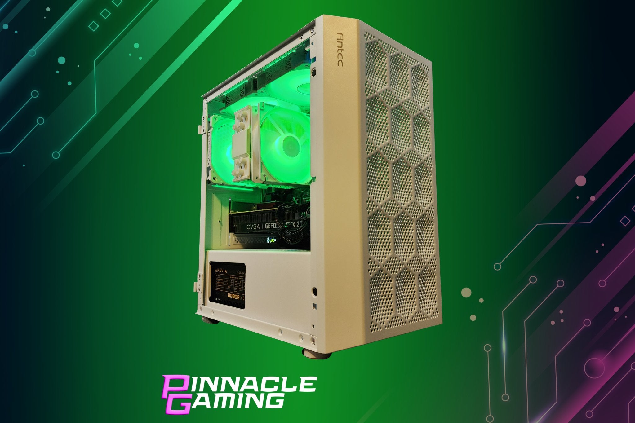 Pinnacle Gaming PC - Windows 11, AMD Ryzen 5, NVIDIA RTX 2070, 256GB SSD + 1TB HDD, 32GB RAM, WiFi & Bluetooth - Perfect for 4K Gaming, Streaming & VR