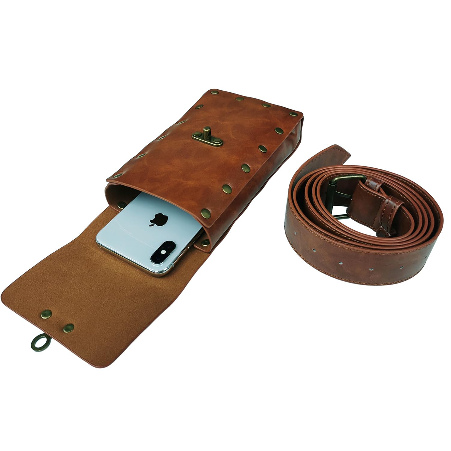 Larswon Renaissance Thigh Bag for Women - Synthetic Leather Leg Harness Belt Bag, Dark Coffee Fanny Pack | Perfect for Festivals, Raves & Everyday Wear