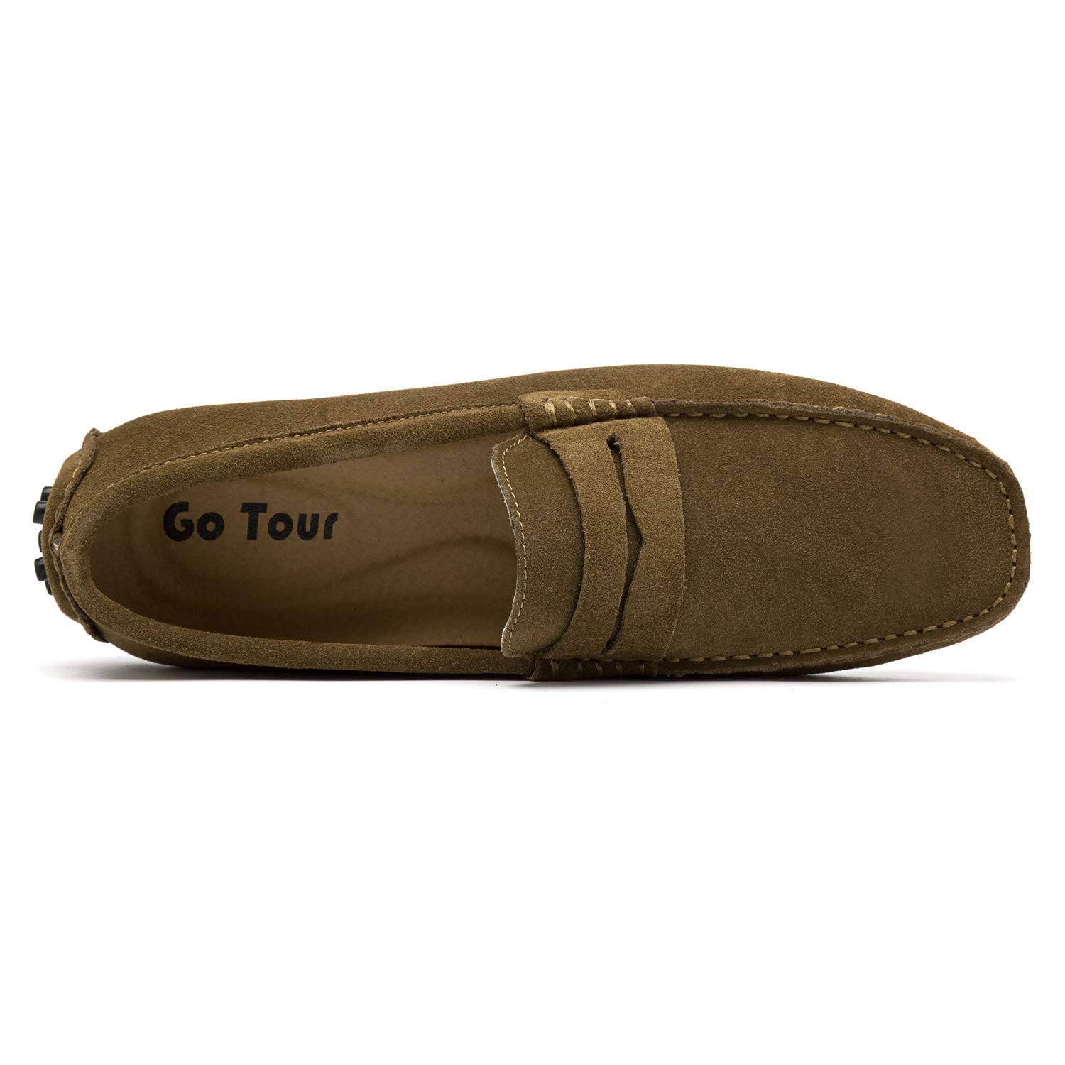 Go Tour Men's Penny Loafers - Comfortable Moccasin Driving Shoes | Slip-On Casual Flats & Boat Shoes for Work, Travel & Everyday Wear