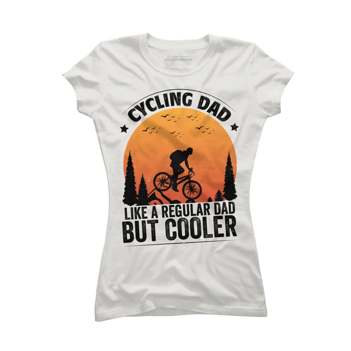 Design By Humans Junior's Cycling Dad Like A Normal Dad But Cooler Graphic T-Shirt - Cool Casual Tee for Teens & Youth - Perfect for Biking, School & Everyday Wear