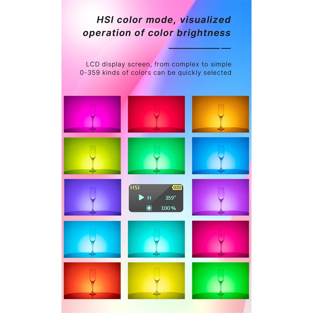 NANZU Mini RGB Video Light with Screen Diffuser - Portable Camera Monitor & Smartphone Selfie Light for YouTube, TikTok, Vlogging & Photography