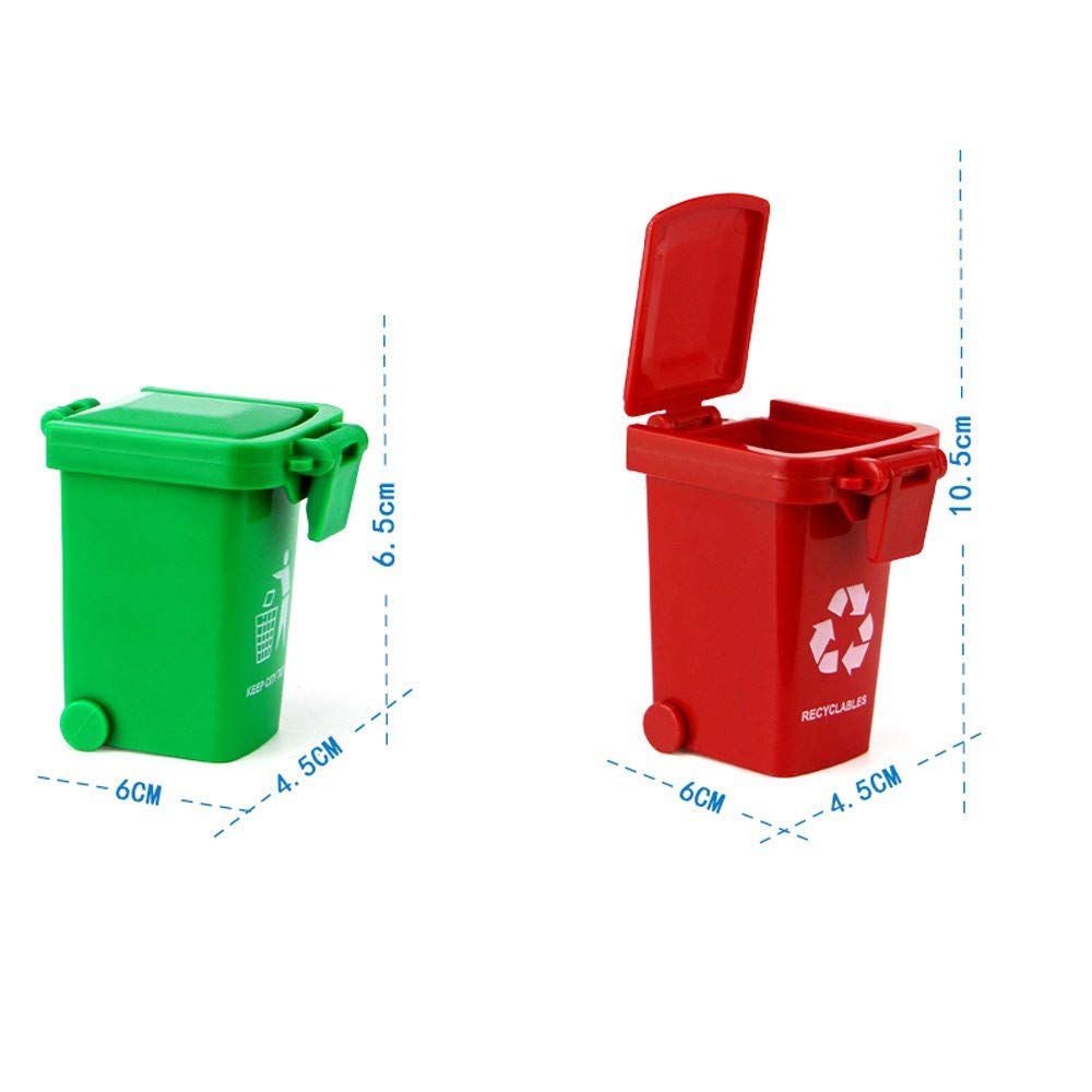 3-Piece Small Trash Can Set with Garbage Truck Toy - Colorful Kids' Waste Bin Collection for Pretend Play, Home & Classroom Organization (Style 3)