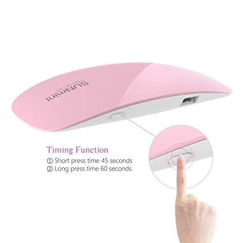 SRK Mini LED UV Nail Dryer - Foldable Gel Polish Lamp for Home & Salon Use (Pink)