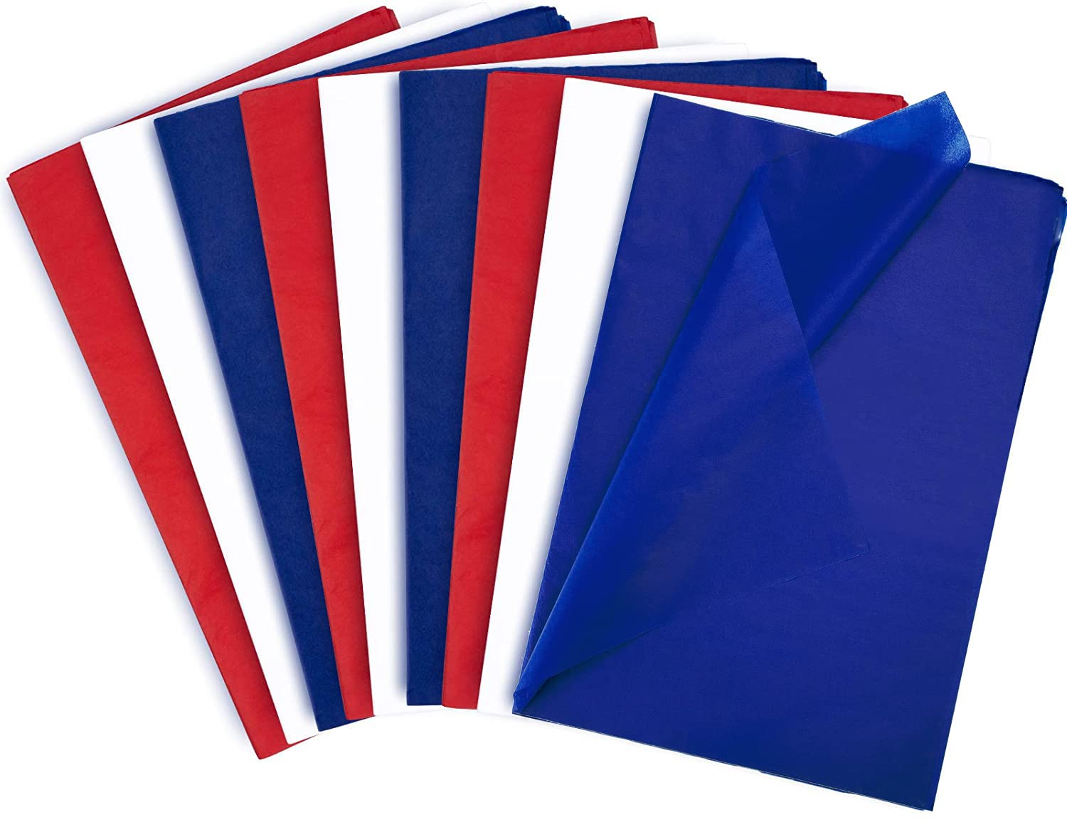 Premium White & Blue Tissue Paper for Gift Wrapping - 15x20 Inch, 90 Sheets - Perfect for Birthday, Graduation, Christmas, Fourth of July & Holiday Presents - Great for Party Decorations, Craft Projects & DIY Gift Packaging