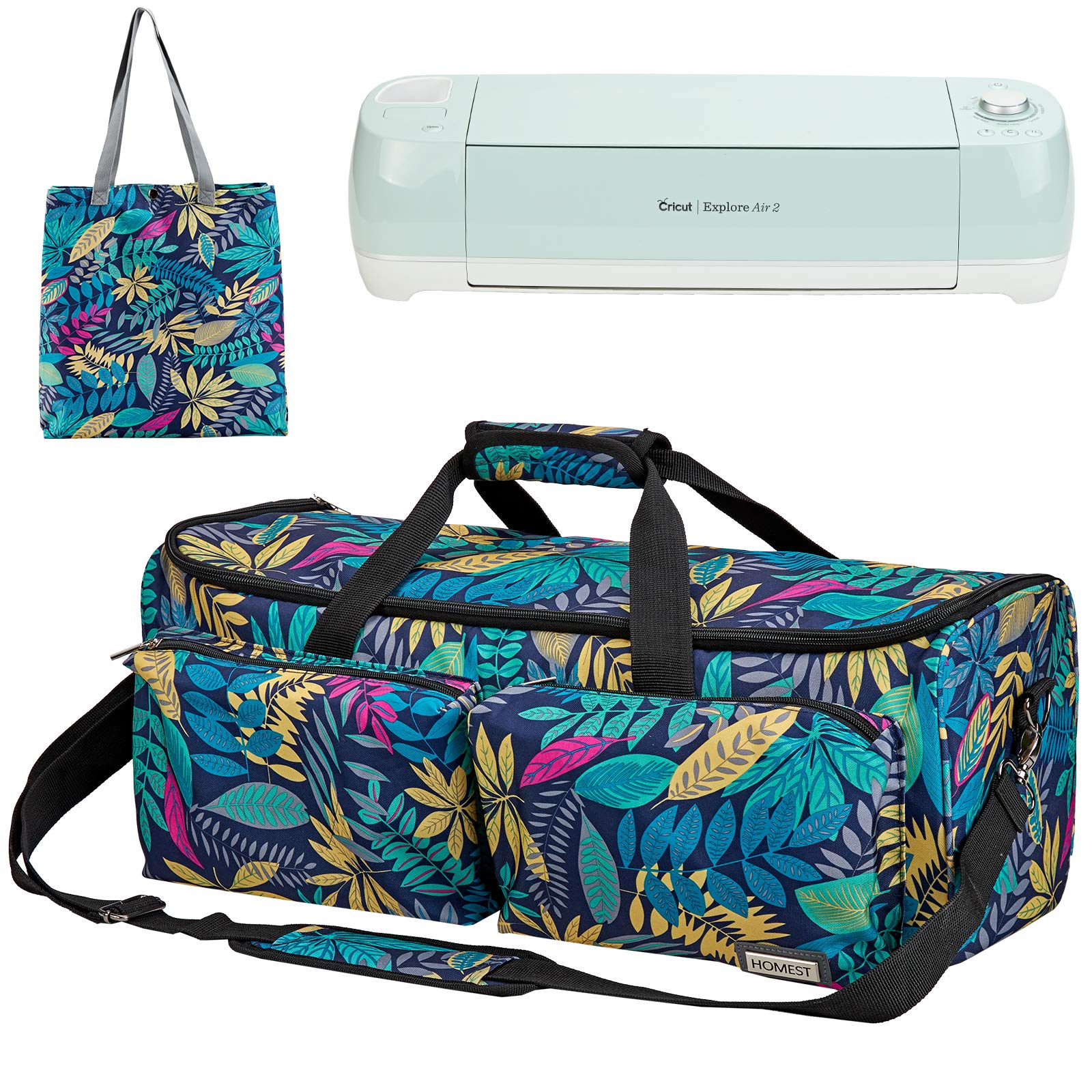 Floral Print Carrying Case for Cricut Explore Air 2 & Maker - Durable Tote Bag for Die Cut Machines (Patent Design) - Perfect for Crafting, Sewing & DIY Projects On-The-Go