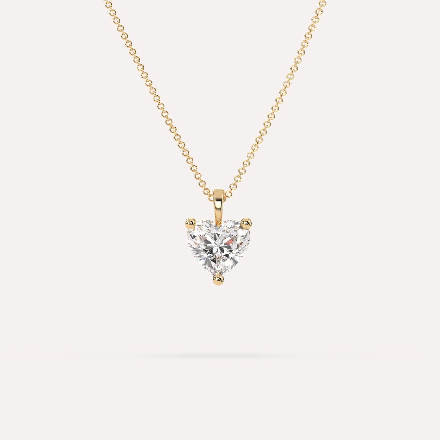 2 Carat Heart-Shaped Diamond Pendant Necklace for Women - 14K White Gold Valentine's Day Gift, Anniversary Jewelry for Her, Romantic Proposal Present