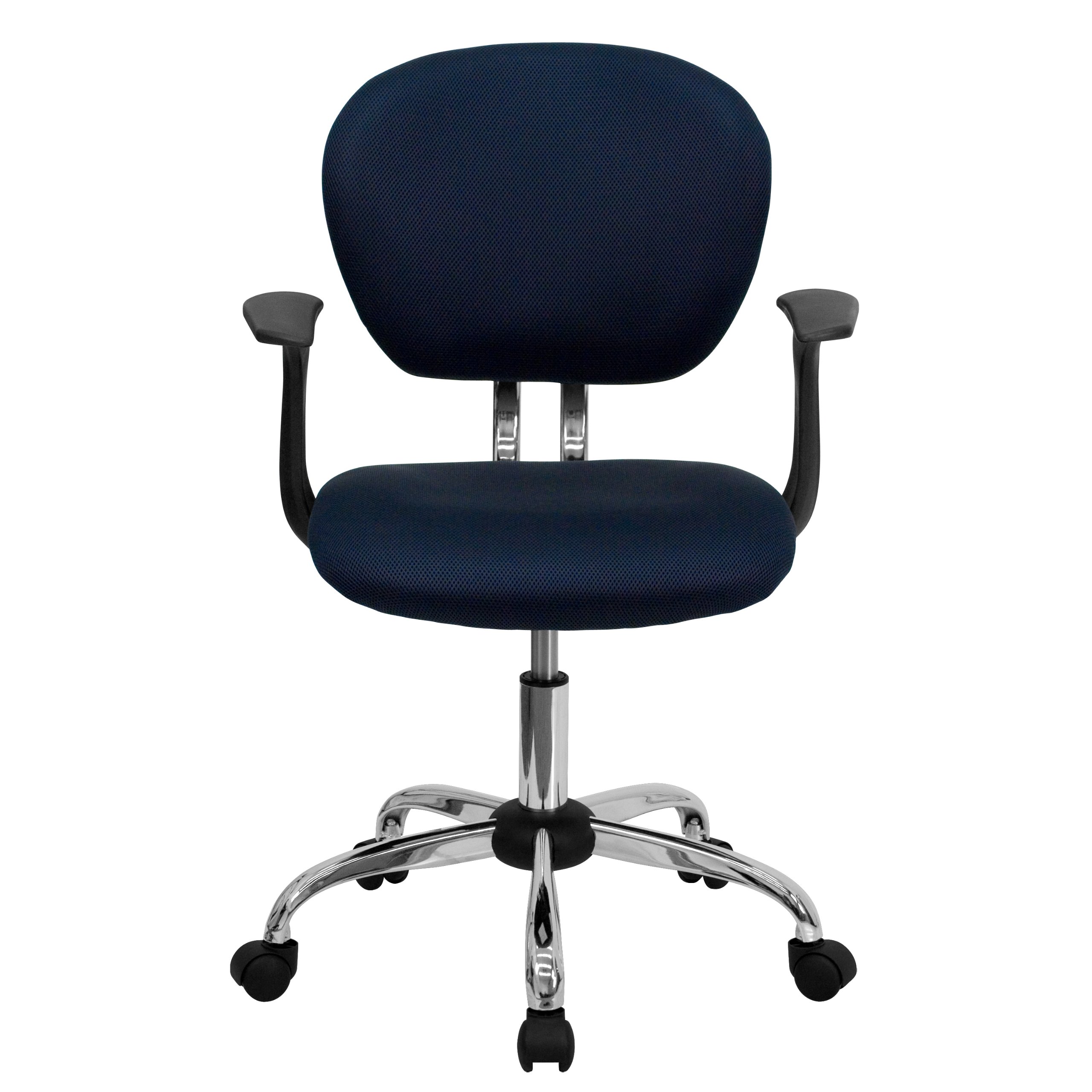 Ergonomic Mid-Back Navy Mesh Office Chair with Padded Seat & Adjustable Arms - Perfect for Home Office, Gaming & Workspace Comfort