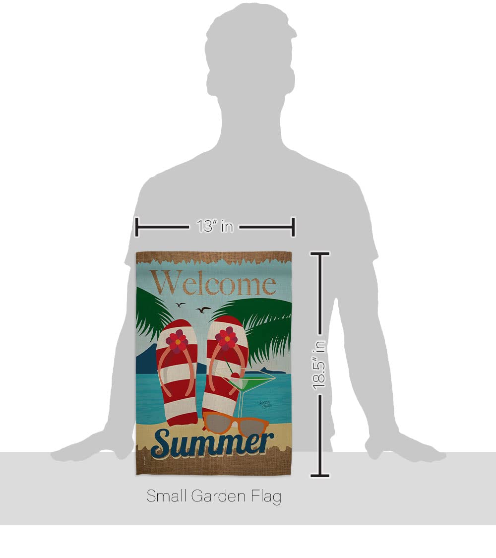 Breeze Decor Summer Fun Vertical Garden Flag - 13x18.5in for Outdoor Decor