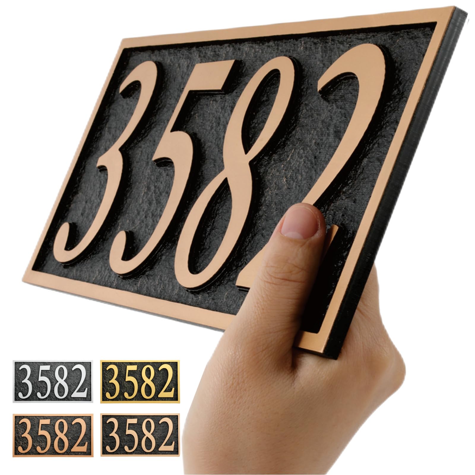 Custom Metal Address Plaque Sign - Personalized House Number Plaque for Home, Store, Yard, Garage & Apartment | Thick Rust-Free & Fade Resistant | High Visibility 911 Emergency Sign | Perfect for Outdoor Entryway, Mailbox & Front Door Decor