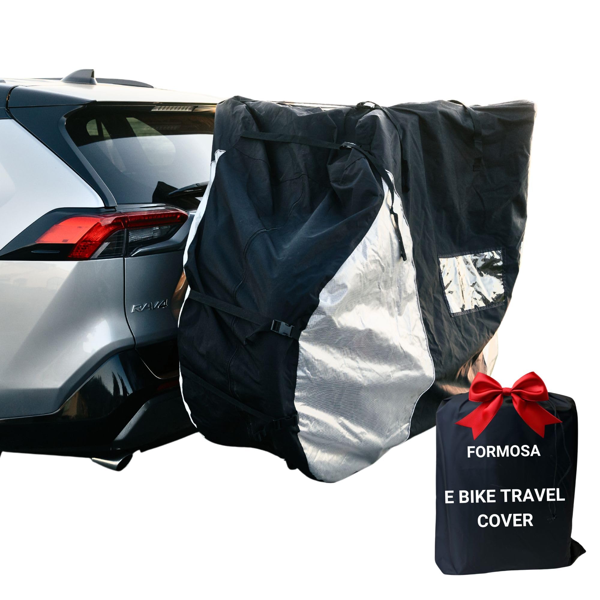 FORMOSA Heavy Duty Waterproof Bike Cover for Travel & Transport - Universal Fit for Single, Dual, Quad Bikes - Electric Bicycle Protection Cover for Car Rack - Perfect for Road Trips, Camping & Outdoor Adventures