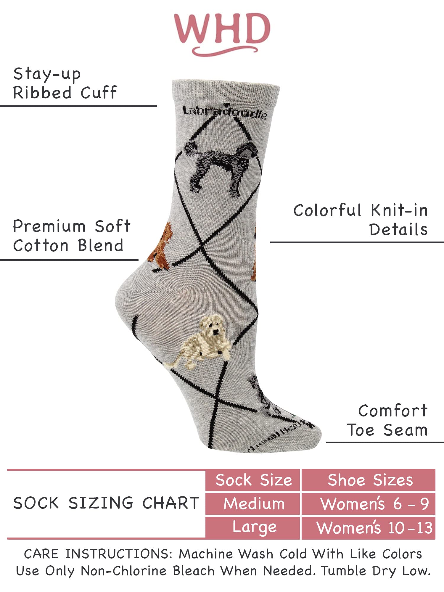 Labradoodle Socks for Women - Cute Dog Lover Gifts - Cozy Crew Socks for Dog Moms, Christmas & Birthday Presents - Perfect for Casual Wear, Gifting & Dog-Themed Outfits