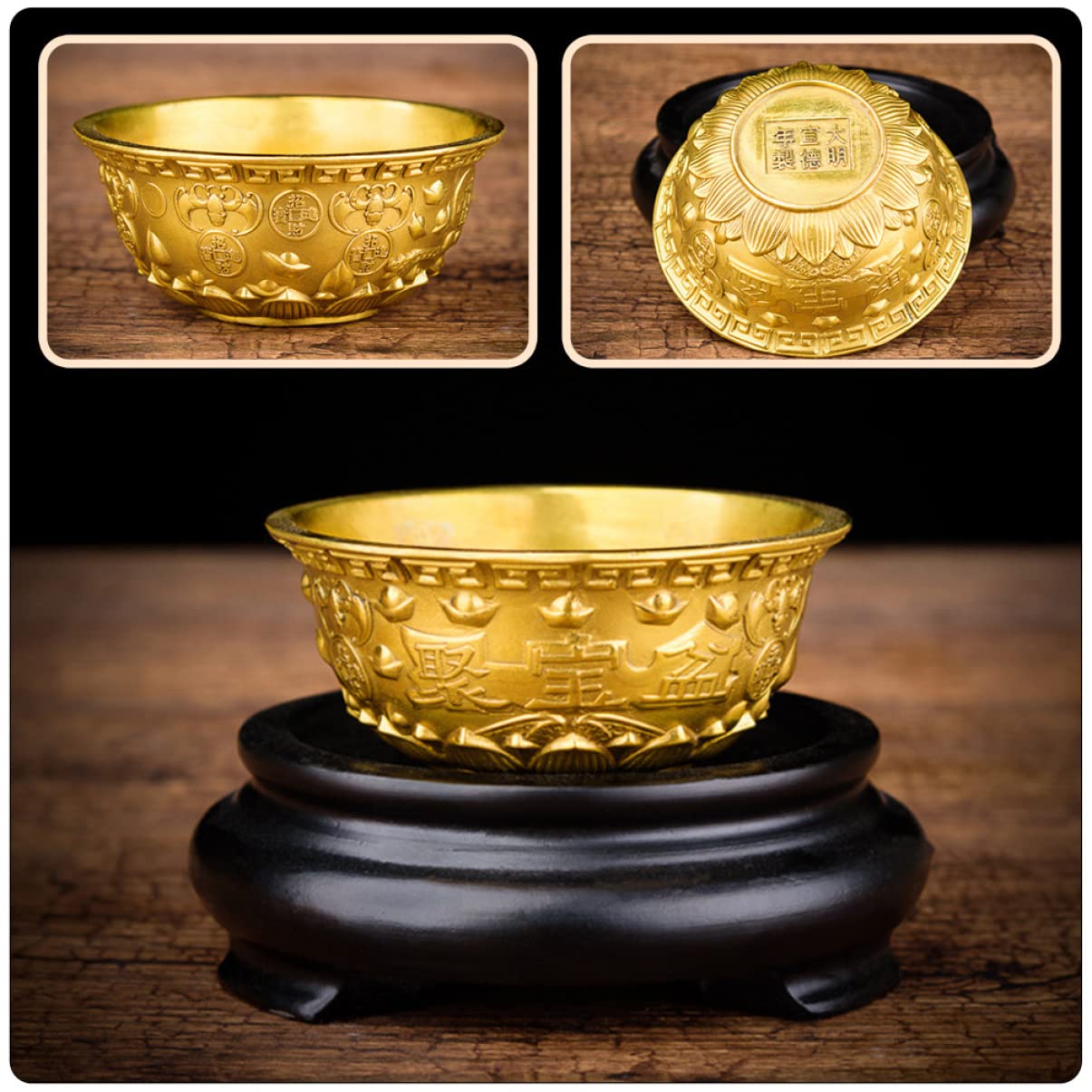 Premium Cabilock 2-Piece Chinese Fortune Bowl Set - Handcrafted Cornucopia Decor for Home & Office - Perfect for Feng Shui, Wealth Display & Holiday Centerpieces
