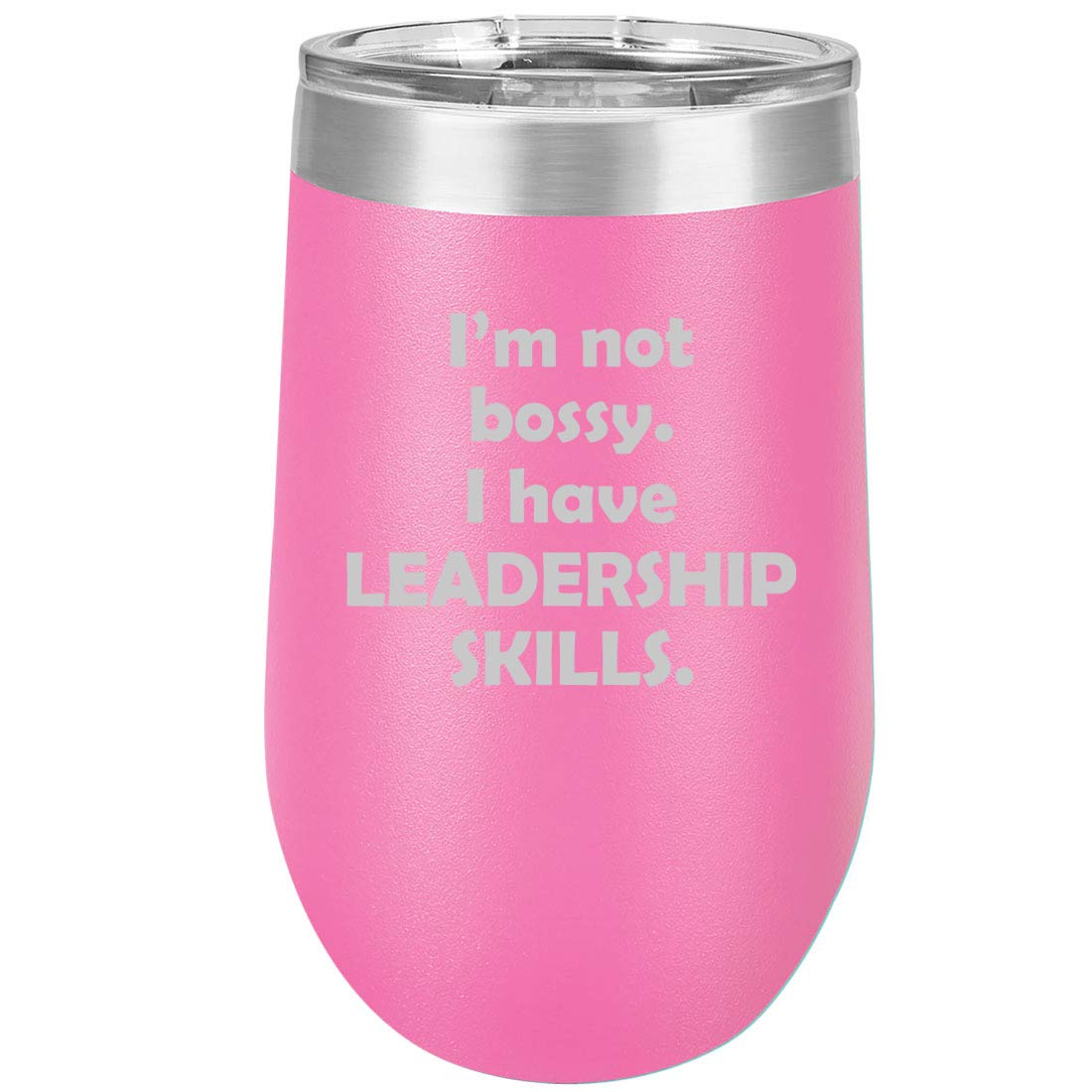 16 oz Double Wall Vacuum Insulated Stainless Steel Wine Tumbler - Stemless Coffee Travel Mug with Lid - Funny 