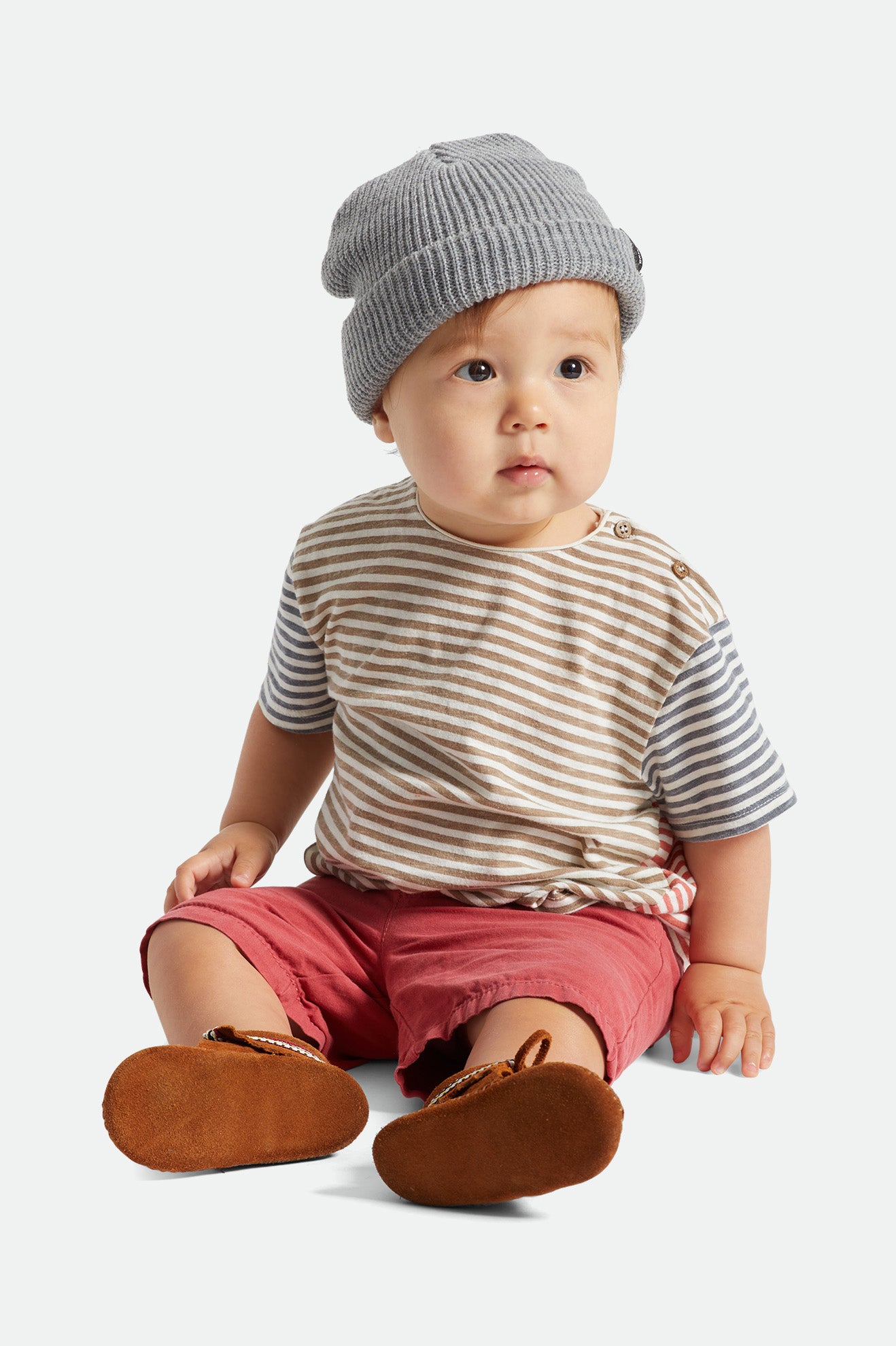 Baby Heist Beanie - Light Heather Grey | Soft & Warm Knit Hat for Infants & Toddlers | Perfect for Winter, Outdoor Play & Family Photos