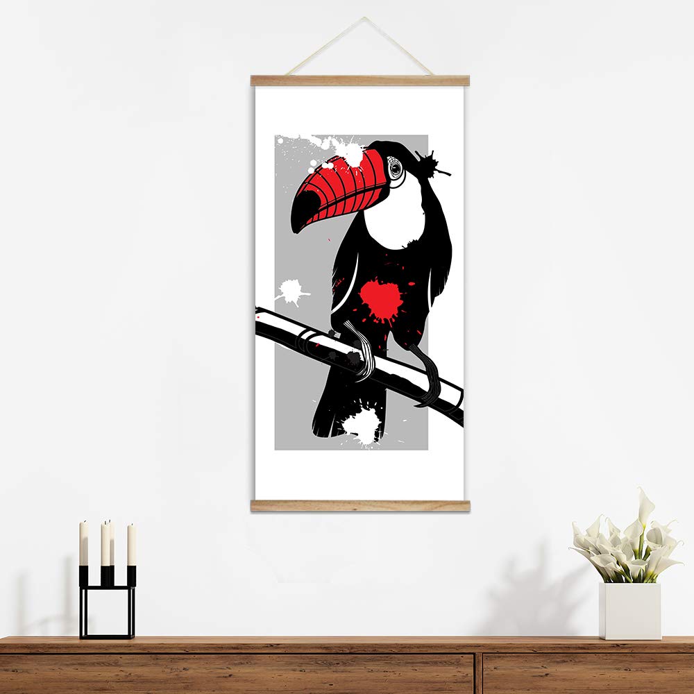 Wall26 Abstract Animal Art Print - 18x36 Inch Framed Canvas Wall Decor with Hanging Kit | Modern Home Office & Living Room Wall Art