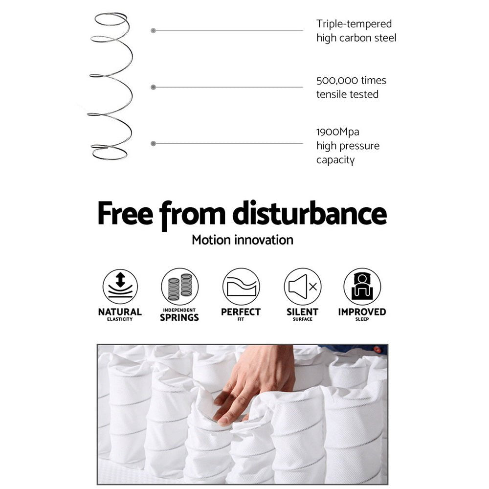 Franky Euro Top Cool Gel Pocket Spring Mattress - 34cm Thick Double Size for Ultimate Comfort | Perfect for Bedrooms, Guest Rooms & Apartments