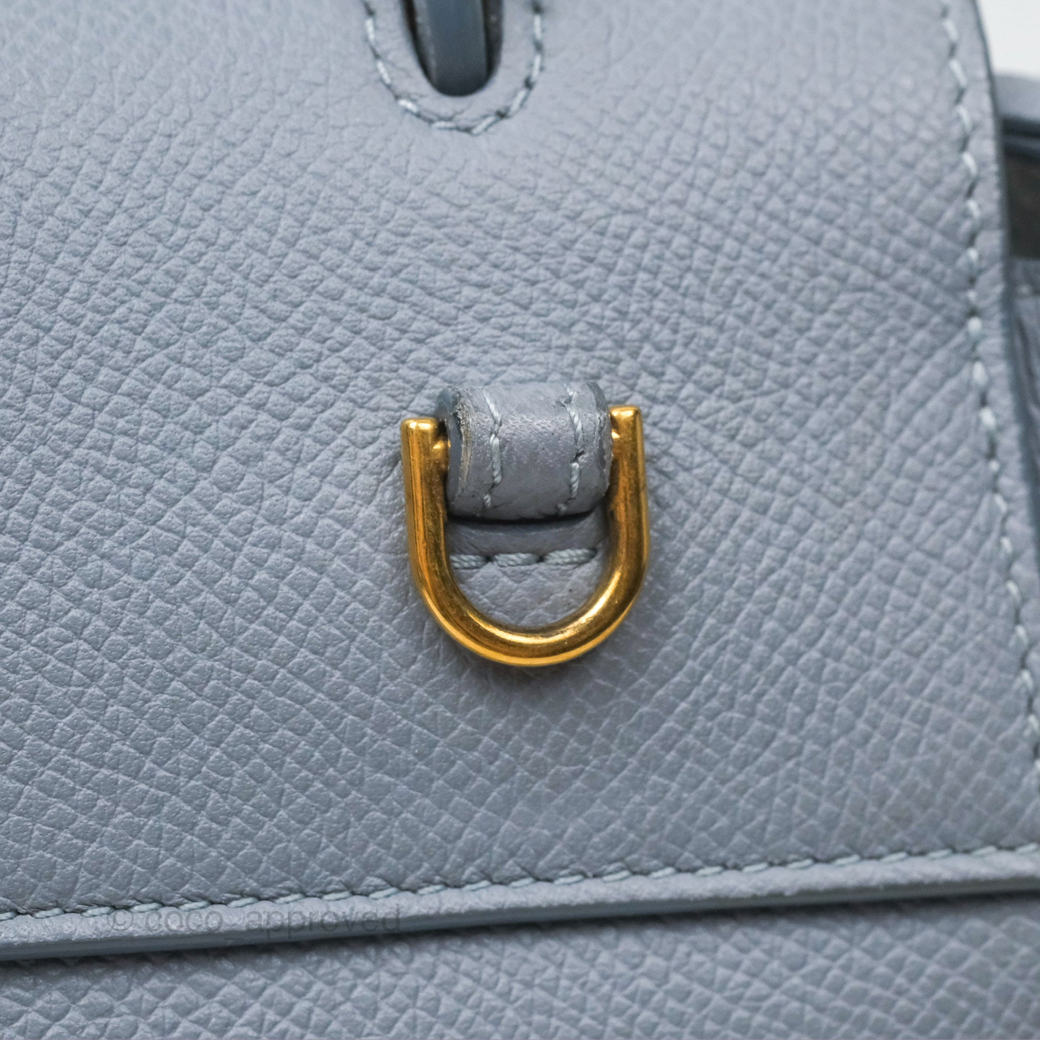 Celine Nano Belt Bag in Arctic Blue - Genuine Grained Calfskin Leather with Gold Hardware | Luxury Crossbody Purse for Women, Perfect for Work, Travel & Everyday Use