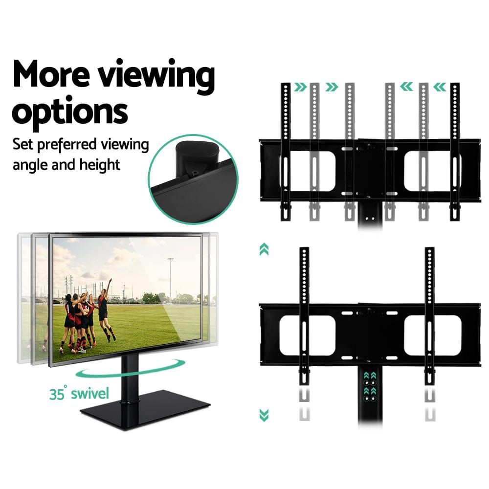 Adjustable Table Top TV Swivel Mount Stand - Universal Flat Screen Monitor Bracket for 13-42 Inch Screens - Perfect for Living Room, Bedroom, or Office Setup