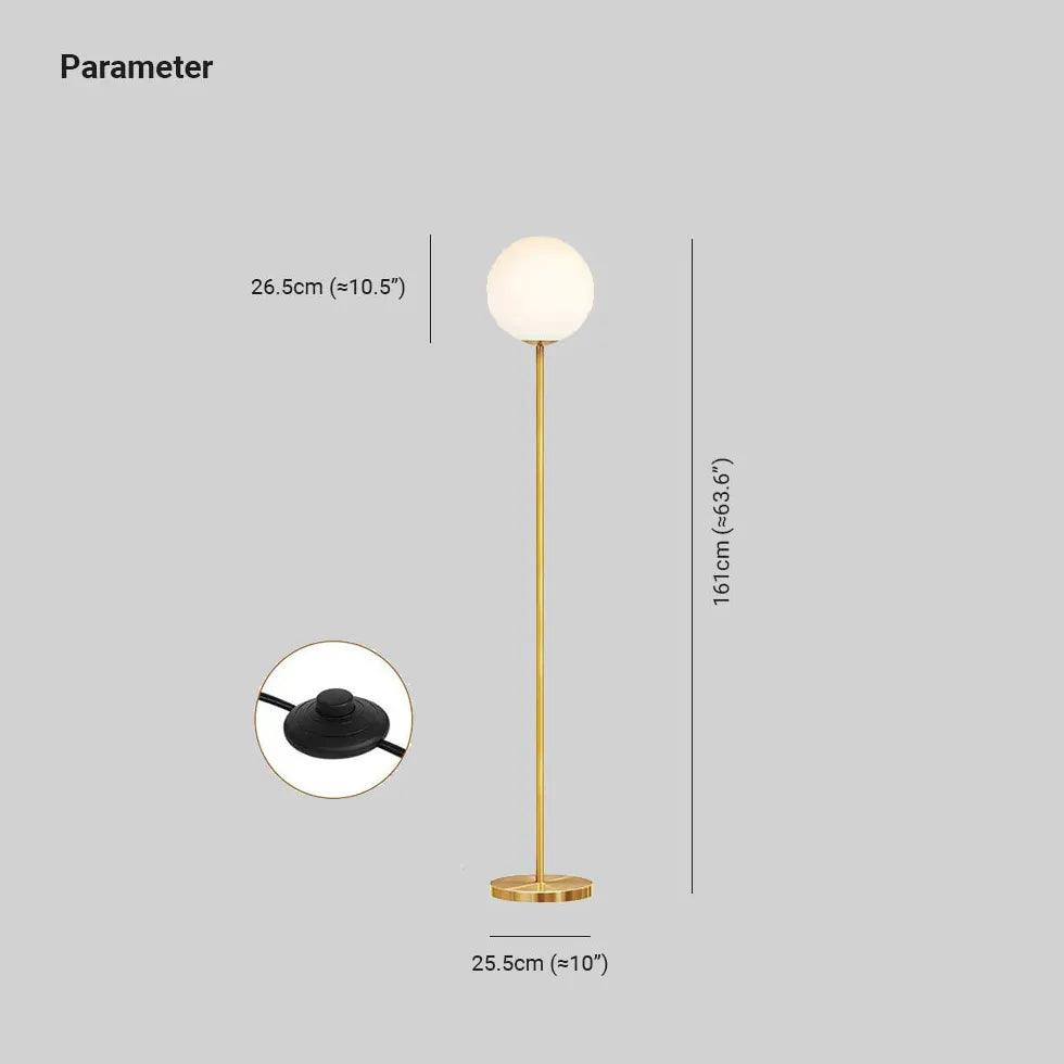 Modern White Acrylic Sphere Floor Lamp - Minimalist Home Decor Lighting for Living Room, Bedroom & Office