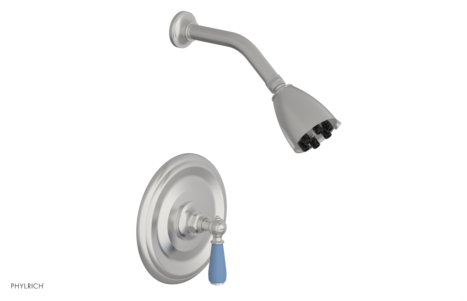 Jamestown Pressure Balance Shower Set with Lever Handle & Light Blue Accents - 165 22 - Perfect for Modern Bathroom Renovations & Spa-Like Shower Experience