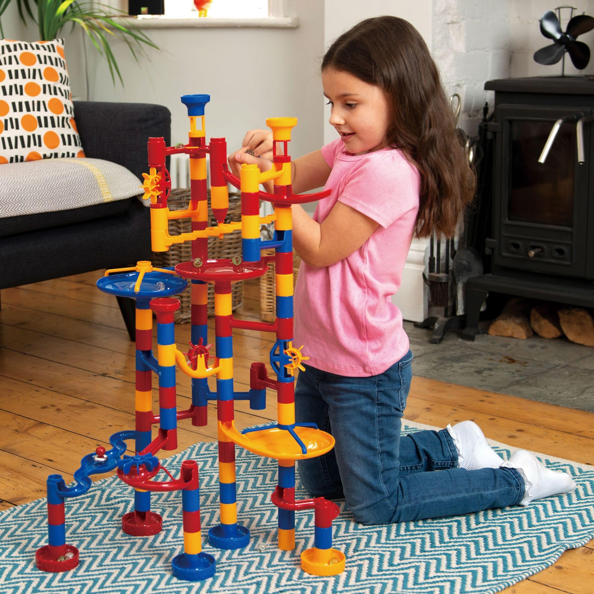 Galt Toys Mega Marble Run - 120 Piece Construction Building Set for Kids Ages 4+ | STEM Learning Toy for Creative Play | Perfect for Birthday Gifts & Indoor Family Activities