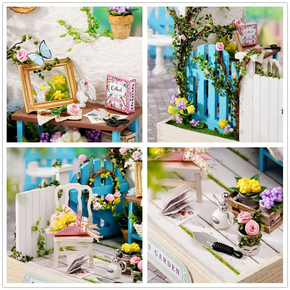Flever DIY Miniature Dollhouse Kit - Creative Room with Furniture Set for Valentine's Day Gift, Romantic Home Decor (Garden Corner Theme) | Perfect for Collectors, DIY Enthusiasts & Romantic Home Decoration
