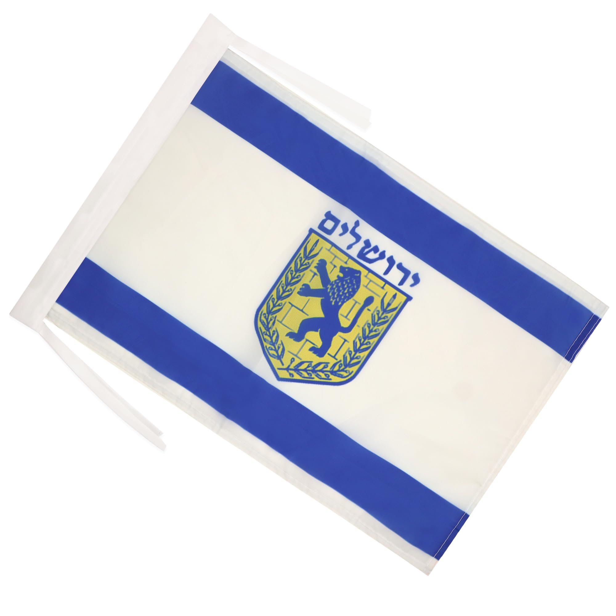 Jerusalem Flag 18x12 in - Israel Small Banner 30x45cm for Home & Events