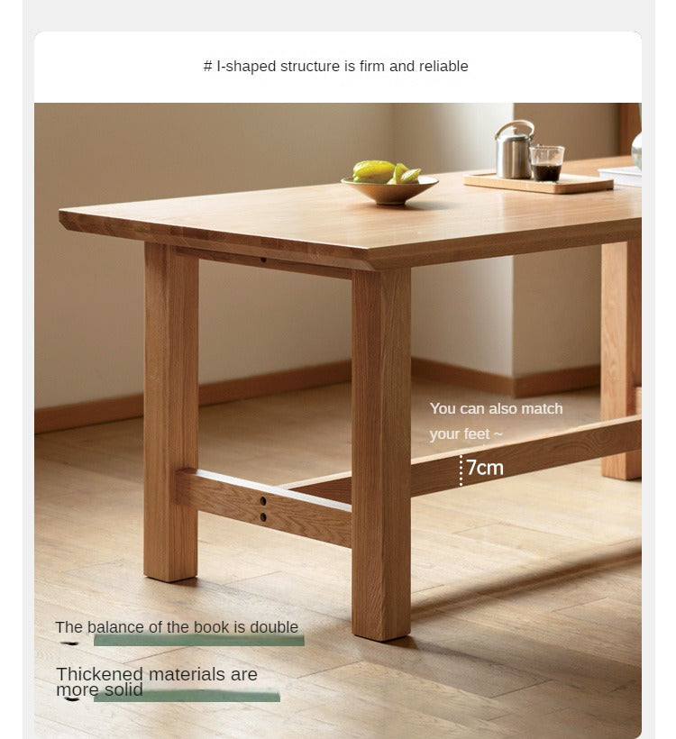 Rustic Style Dining Table - Solid Oak, Ash, Cherry Wood - Perfect for Farmhouse, Cottage & Country Home Dining Rooms
