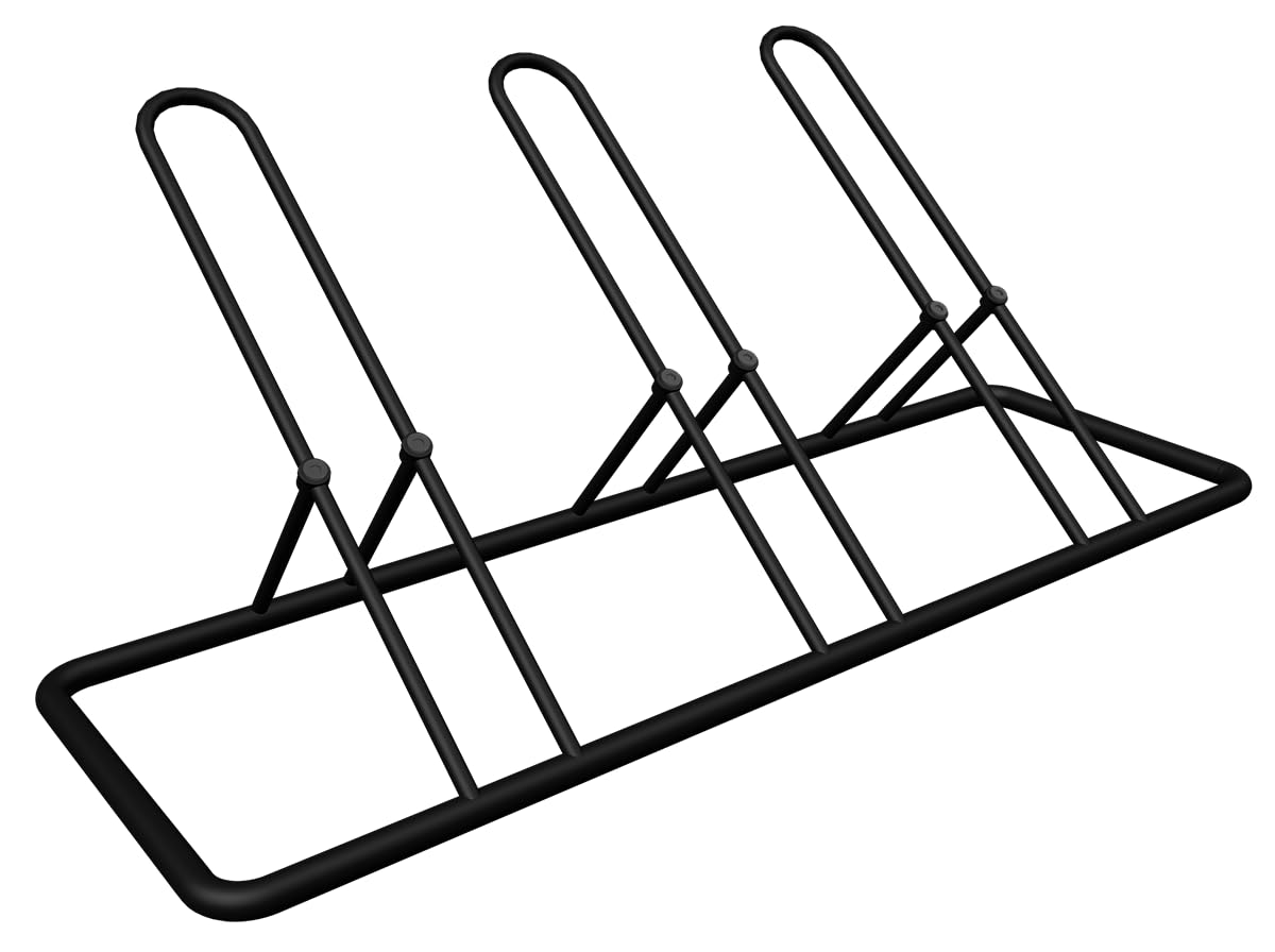 Heavy Duty 3 Bike Floor Parking Rack Stand - Indoor/Outdoor Bicycle Storage Organizer for Mountain, Road & Kids Bikes (Fits Wheels up to 2.5