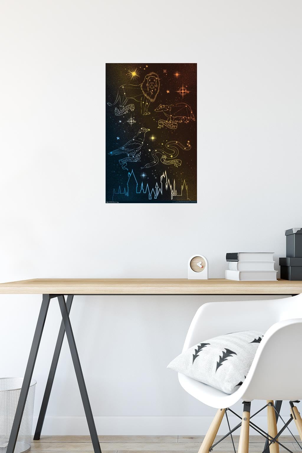 The Wizarding World: Harry Potter - Houses in the Stars Wall Poster 14.725x22.375 Inch, Premium Unframed Home Decor for Bedroom, Living Room & Office