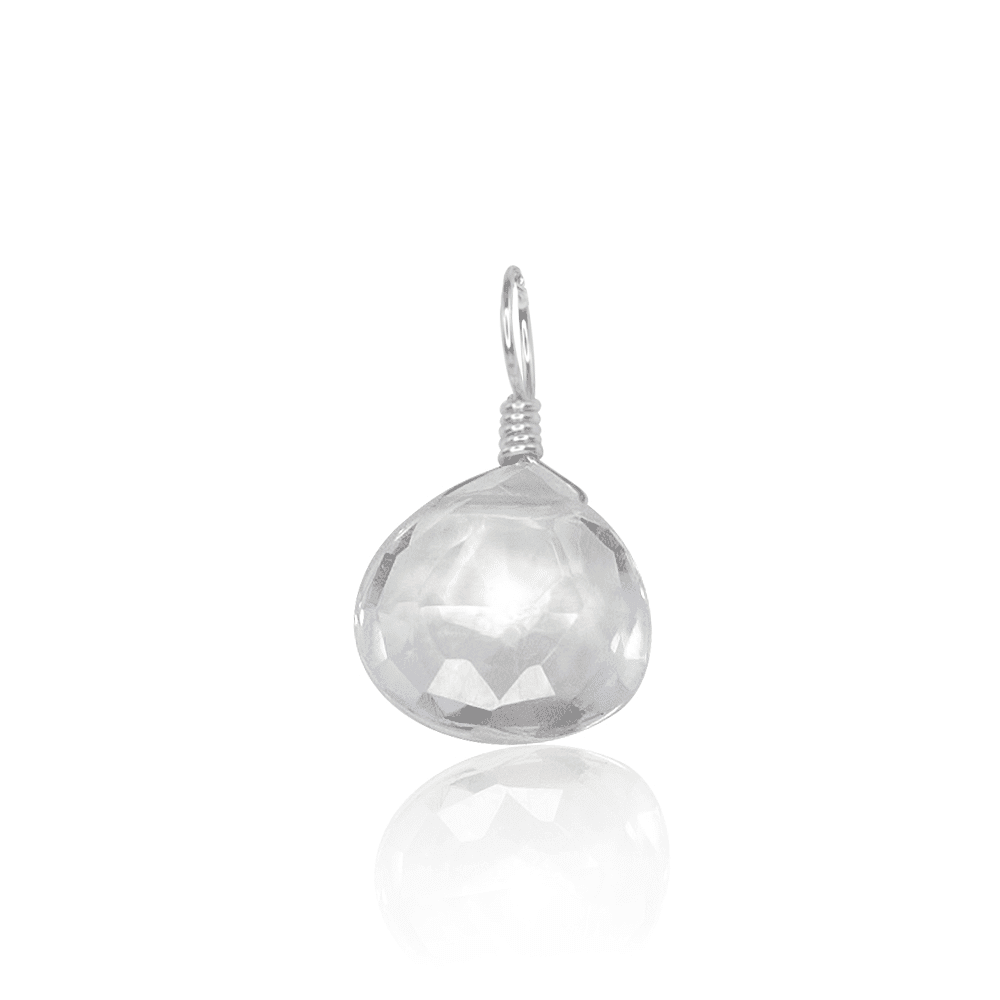 Tiny Crystal Quartz Teardrop Gemstone Pendant Necklace - Elegant Healing Jewelry for Women, Gift for Her | Perfect for Meditation, Yoga & Spiritual Healing