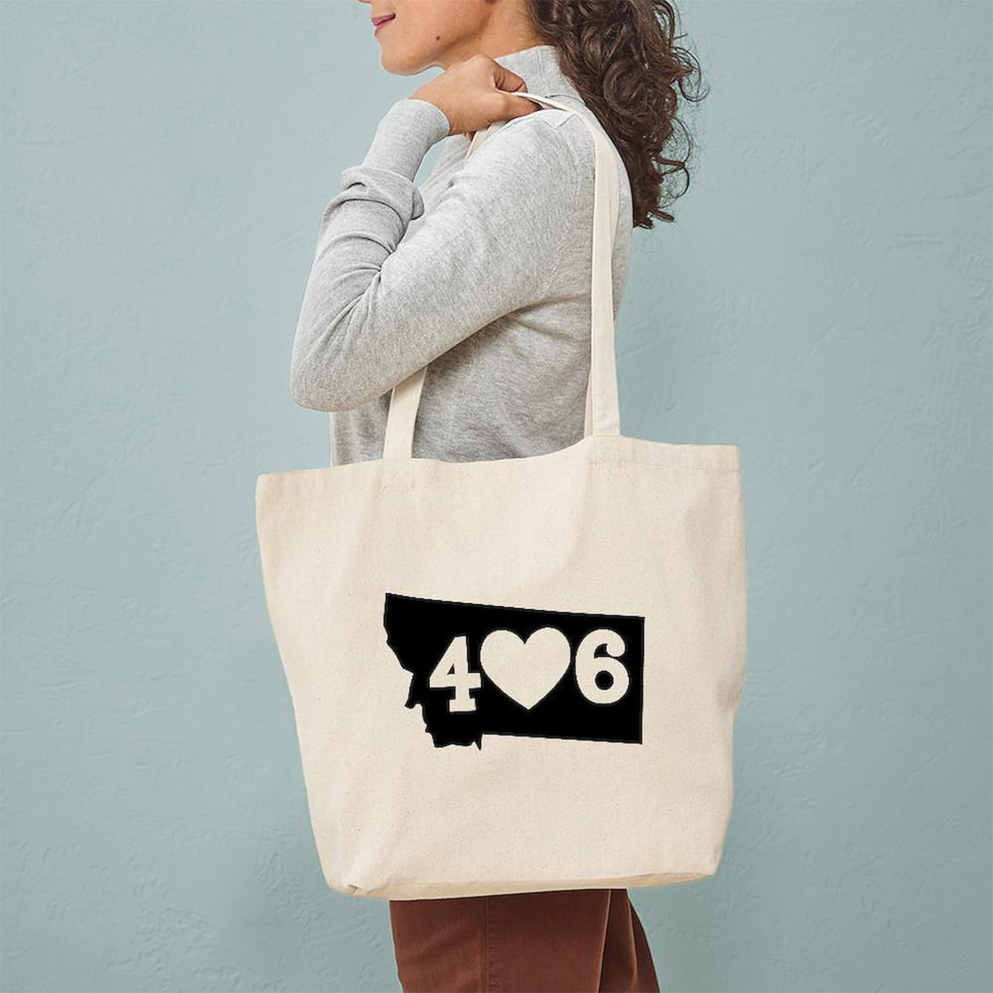 Montana 406 Natural Canvas Tote Bag - Eco-Friendly Reusable Shopping Bag for Groceries, Beach & Daily Use | CafePress