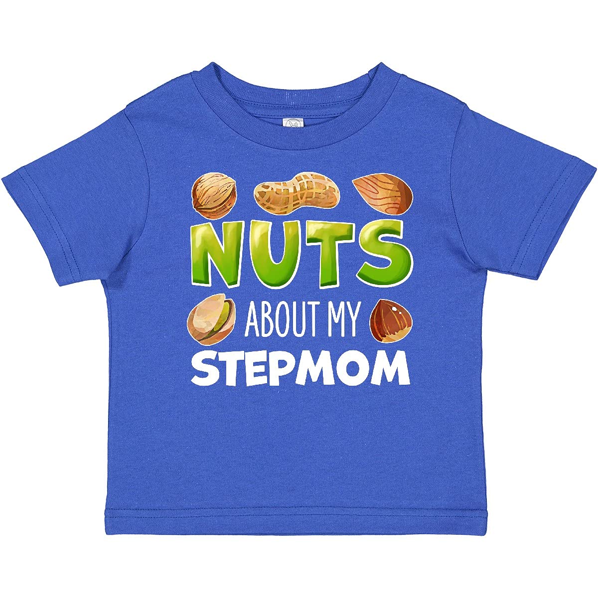 Inktastic Nuts About My Stepmom Peanut Almond Pistachio Baby T-Shirt - Cute Funny Family Matching Outfit for Toddlers & Kids