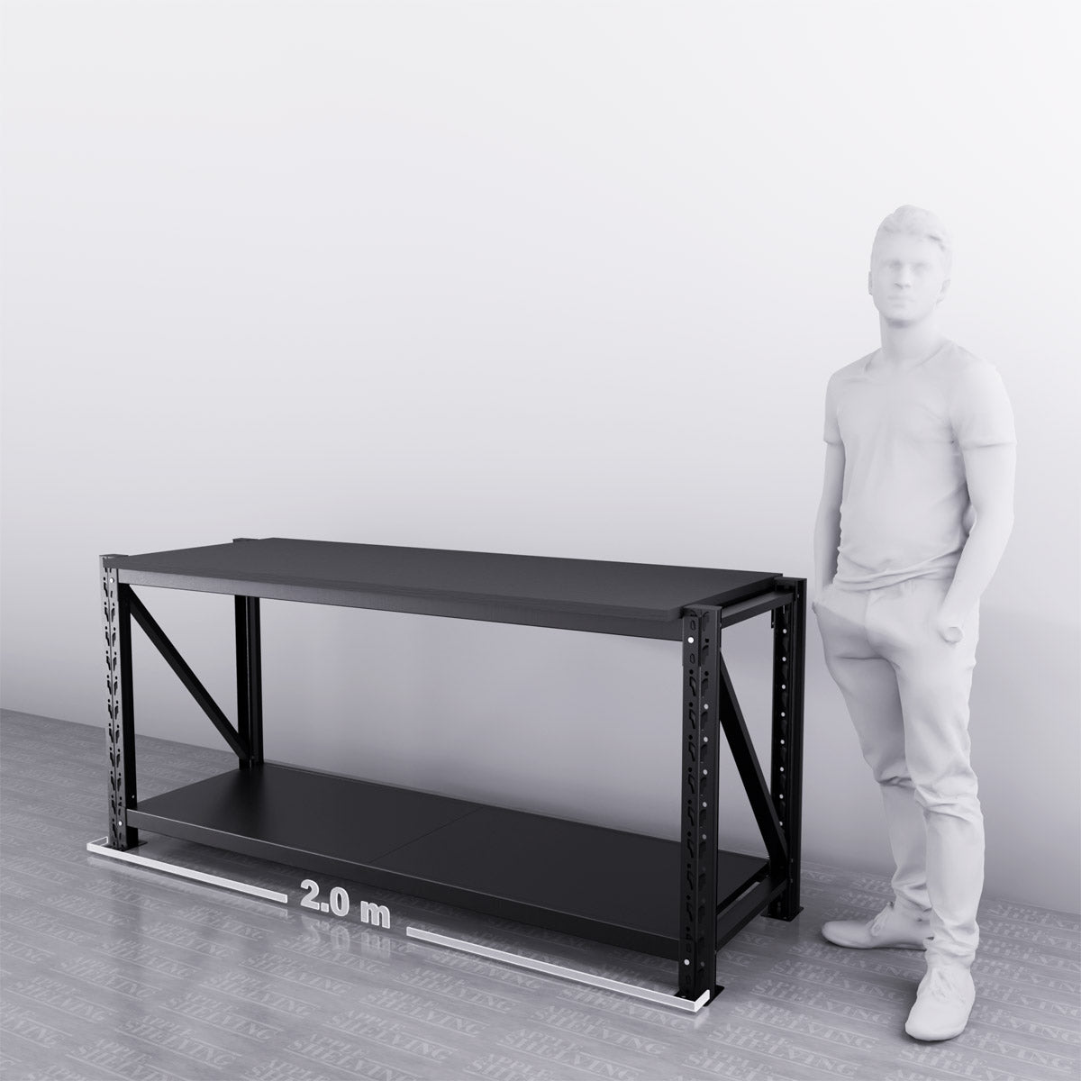 Heavy Duty Steel Workbench 2m x 0.94m x 0.6m with 500KG Capacity - Perfect for Garage, Workshop & DIY Projects