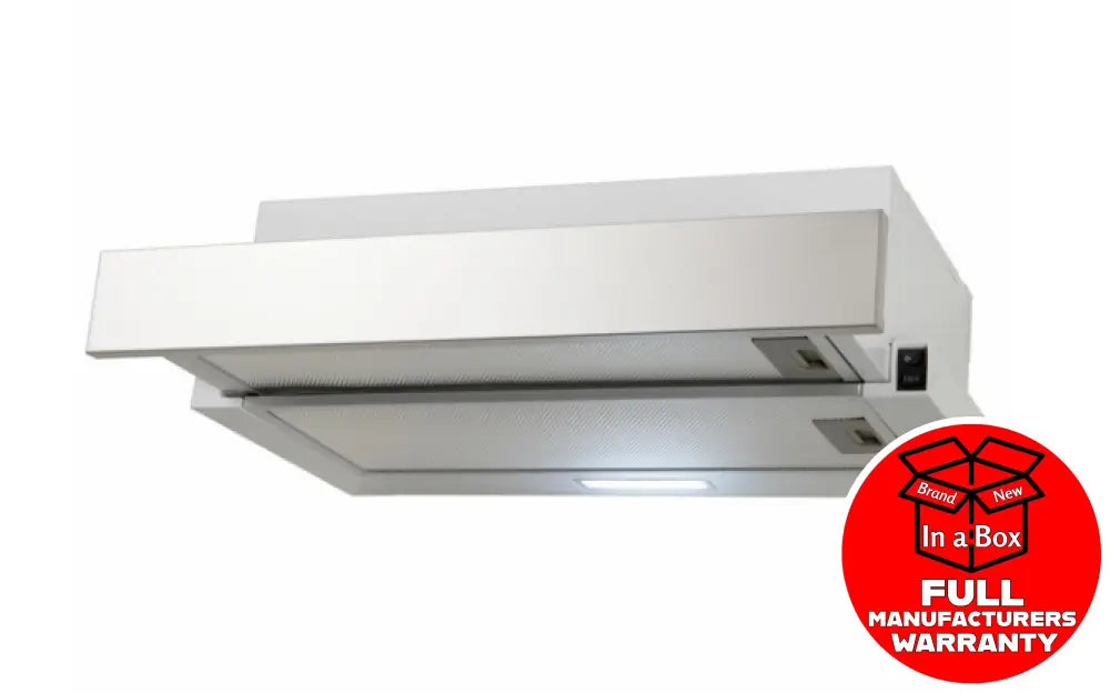 Euro EVR60FVSS2 60cm Recirculating Range Hood with Front Vent - Stainless Steel Kitchen Exhaust Fan for Apartments, Condos & Small Homes