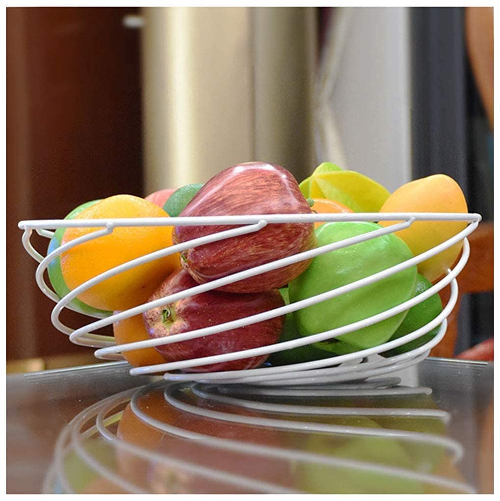 DYPXG White Curved Fruit Bowl - Multi-Function Fruit Plate & Snack Storage Basket for Home Kitchen, Dining Table, Party Serving | Perfect for Fruits, Nuts, Candy Display & Entertaining