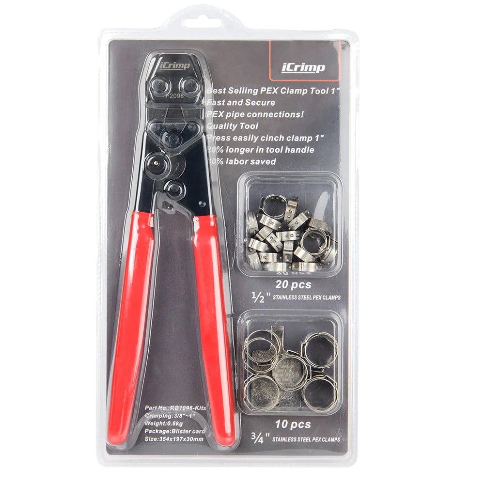 Ratchet PEX Clamp Tool Kit for 3/8