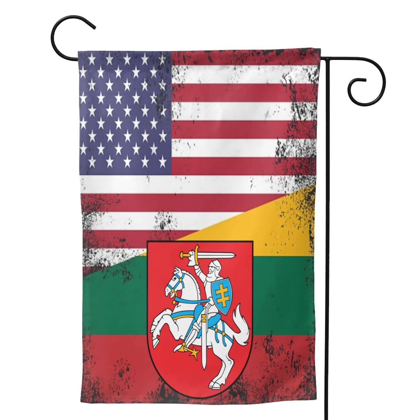 USA & Lithuania Double Sided Garden Flag - Half American Half Lithuanian Flag for Outdoor Decor, Yard, Home, Patio | Perfect for International Events, Cultural Celebrations & Patriotic Displays