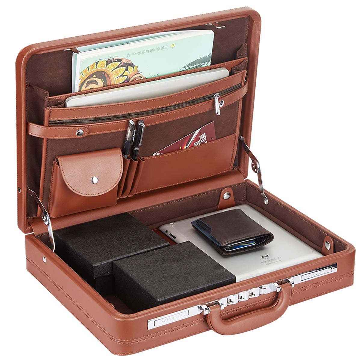 Premium Hard Shell Briefcase for Men & Women - Slim Hardside Laptop Case with Combination Lock - Ideal for Business Travel, Office Work & Professional Meetings