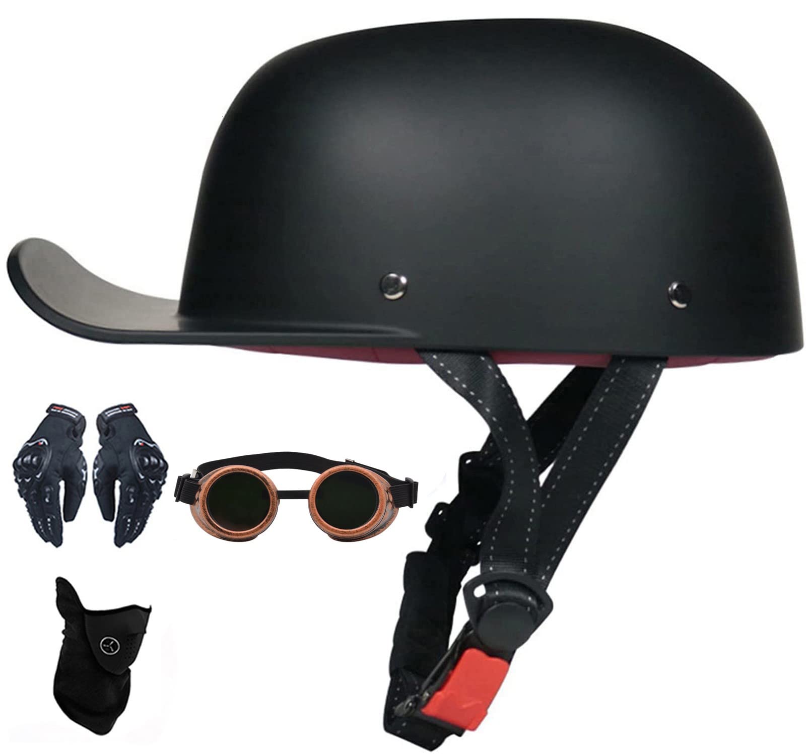 Vintage Open Face Motorcycle Helmet - DOT/ECE Certified Lightweight Half Shell Helmet for Men & Women - Retro Scooter & Moped Riding Gear - Perfect for Urban Commuting, Cruising & Vintage Bike Enthusiasts