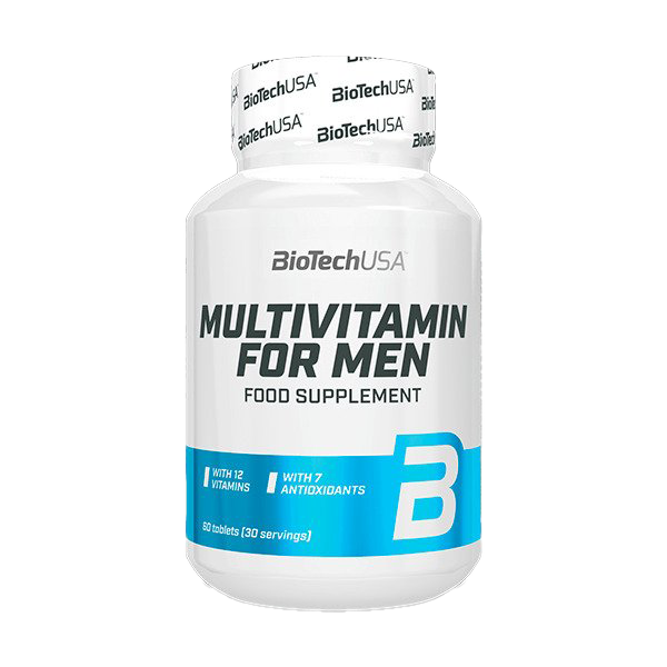 BioTechUSA Multivitamin for Men - 60 Tablets with Essential Vitamins & Minerals | Daily Immune Support & Energy Boost for Active Men | Gym, Workout & Fitness Supplement