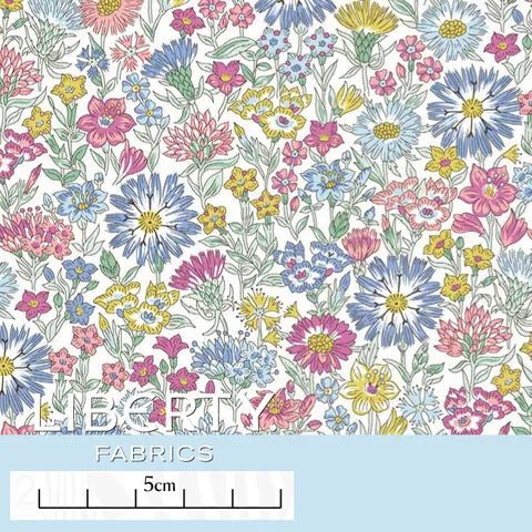 Liberty Tana Lawn Floral Journey May Fields B 5607B - Premium Cotton Fabric for Dresses, Blouses & Home Decor