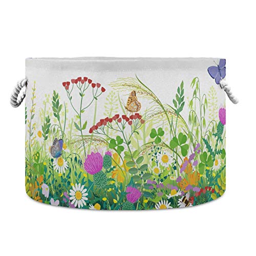 Large Round Collapsible Storage Basket with Handle - 20