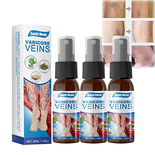 VeinHealing Varicose Veins Treatment Spray - Fast Relief for Swollen Legs & Spider Veins - Doctor Recommended Formula (3 Pack) - Perfect for Post-Workout Recovery & Long Flights